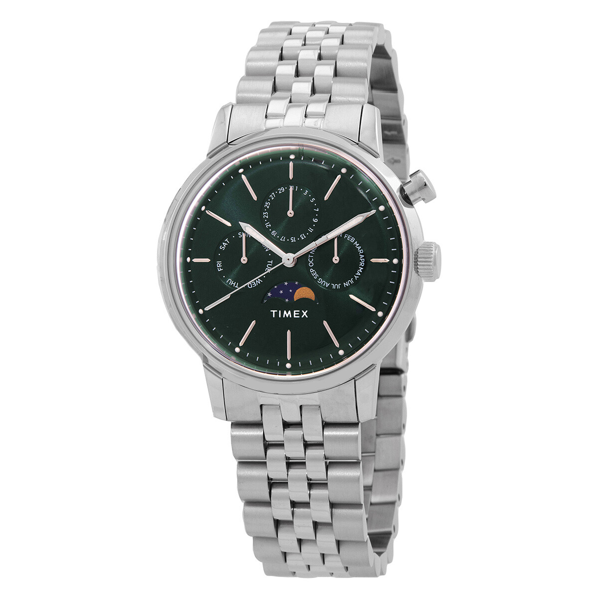 Timex Marlin Moonphase Quartz Green Dial Watch TW2Y09900