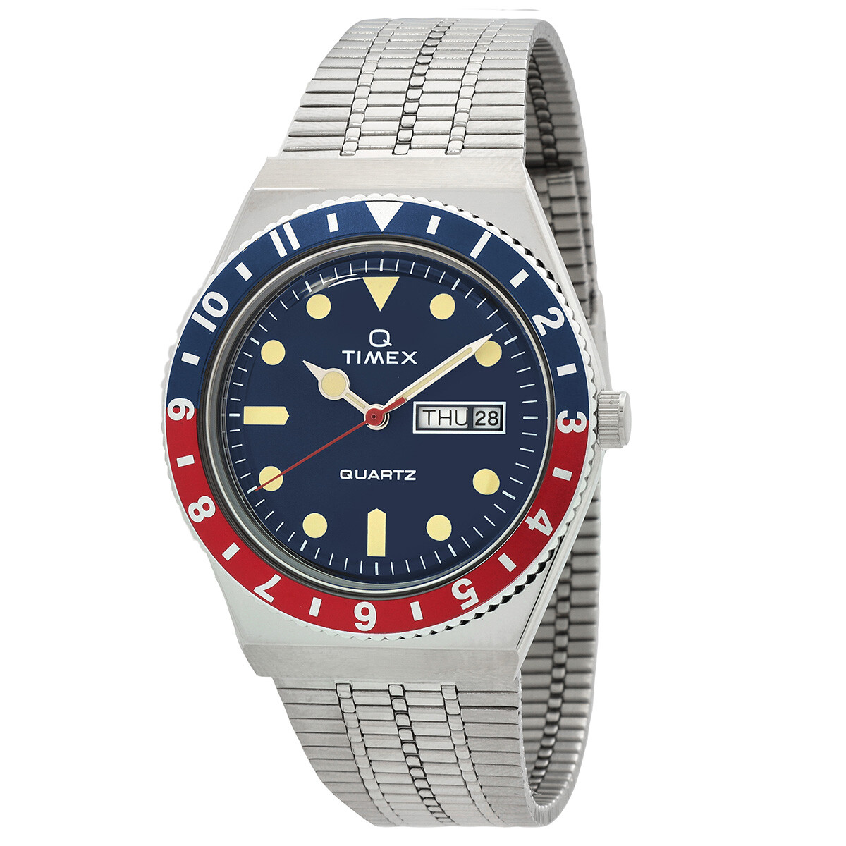 Timex Q Timex Reissue Quartz Blue Dial Pepsi Bezel Watch TW2T80700ZV