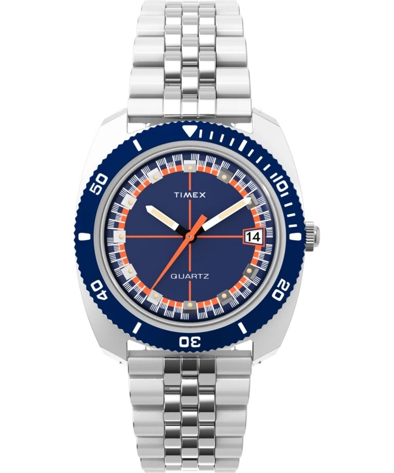 Timex Q Vintage-Inspired Quartz Blue Dial Men's Watch TW2Y44400