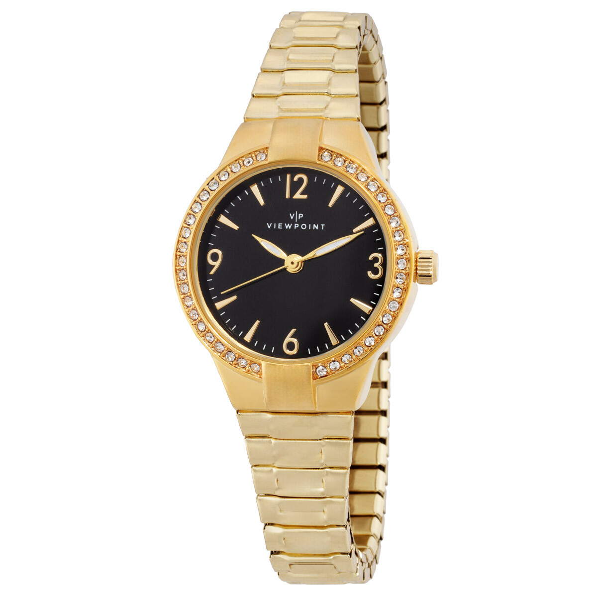Timex Viewpoint Quartz Crystal Black Dial Ladies Watch CC3D86100