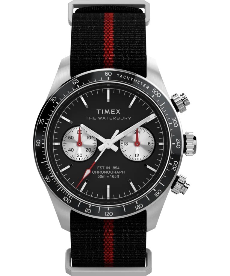 Timex Waterbury Heritage Chronograph Quartz Black Dial Men's Watch TW2Y38900