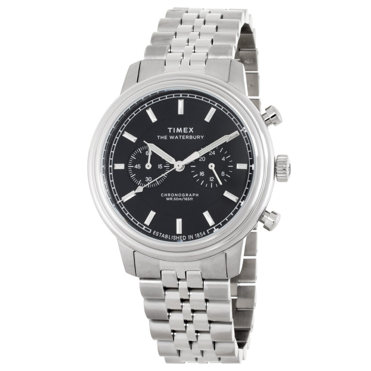 Timex Waterbury Metropolitan Chronograph Quartz Black Dial Men's Watch TW2Y23400