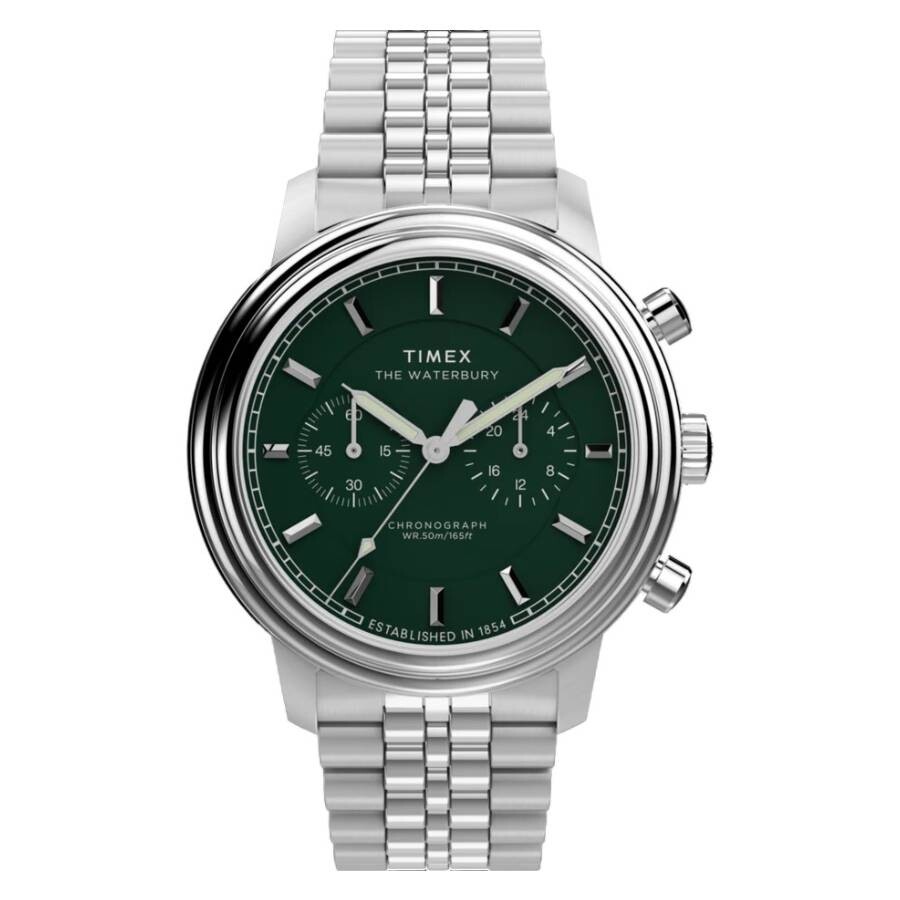 Timex Waterbury Metropolitan Chronograph Quartz Green Dial Men's Watch TW2Y23600