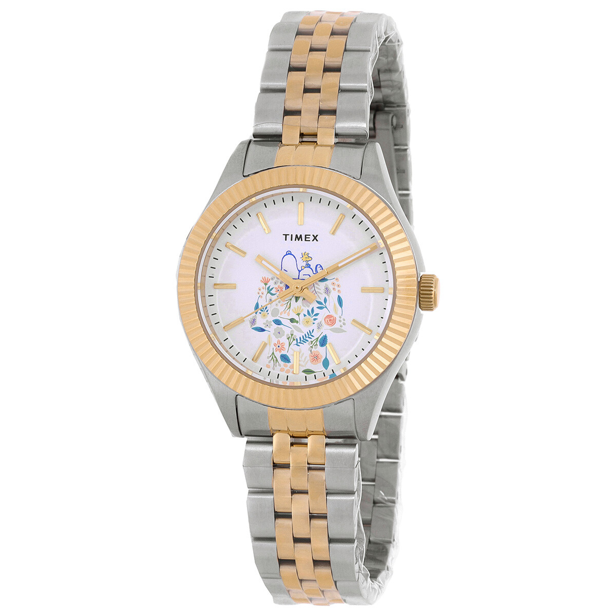 Timex X Peanuts Legacy In Bloom Quartz White Dial Ladies Watch TW2W95100VQ