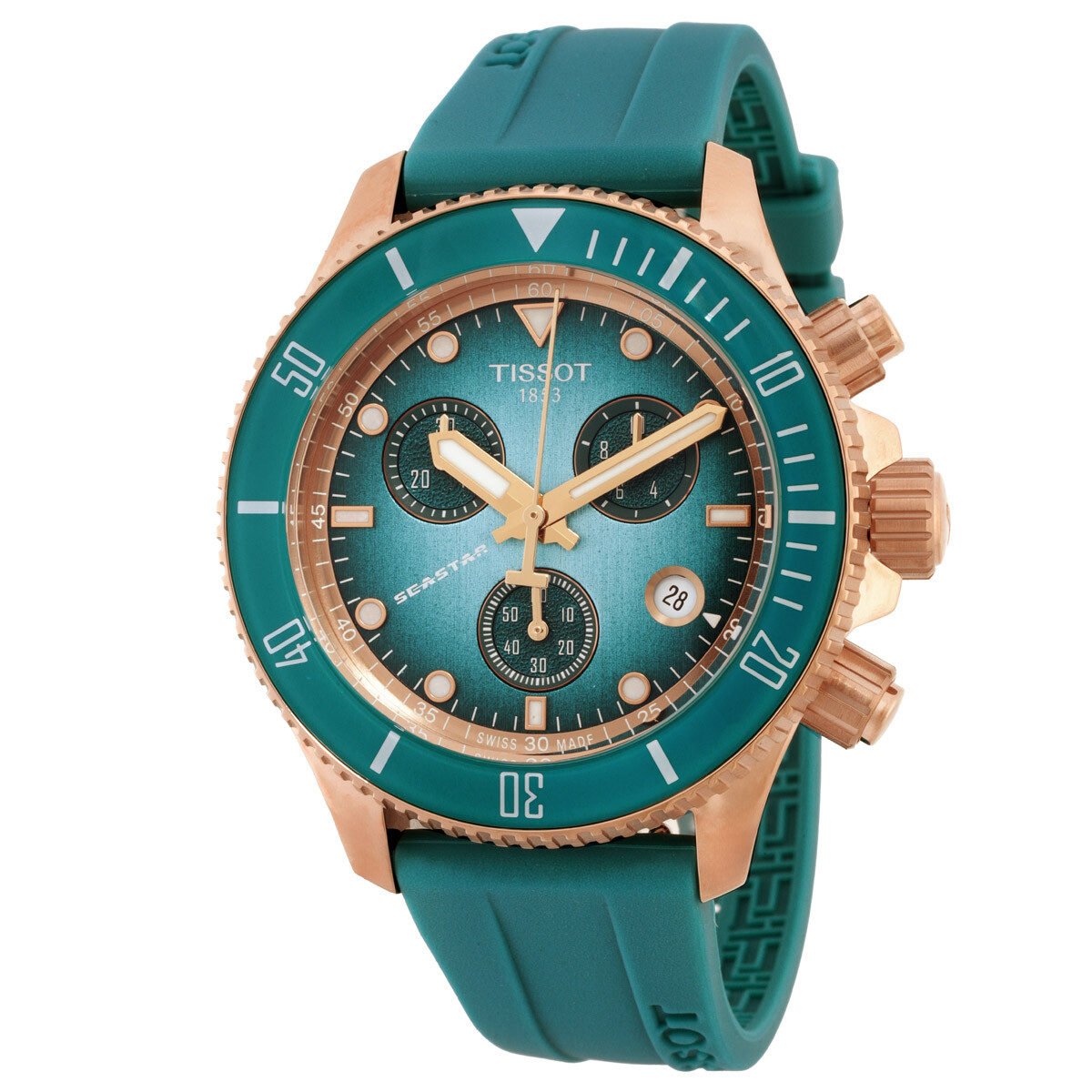 Tissot Seastar Chronograph Quartz Turquoise Dial Watch T1202173704100