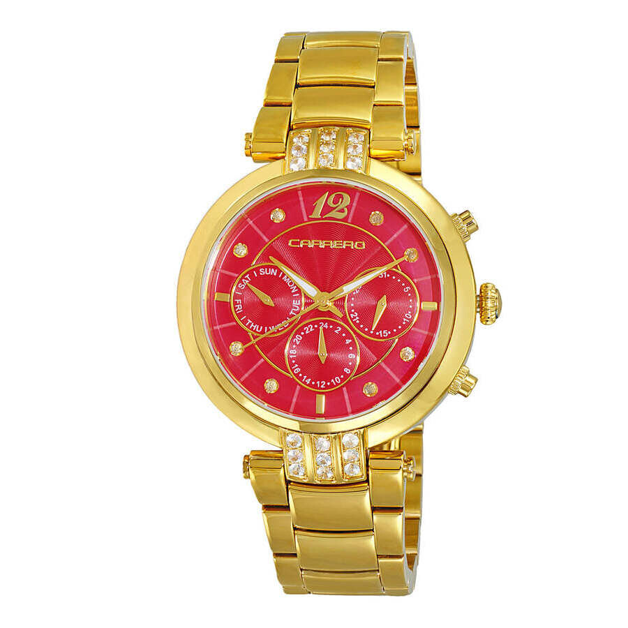 Torino Carrero Adelina GMT Quartz Red Dial Ladies Watch CL1G03RDJ
