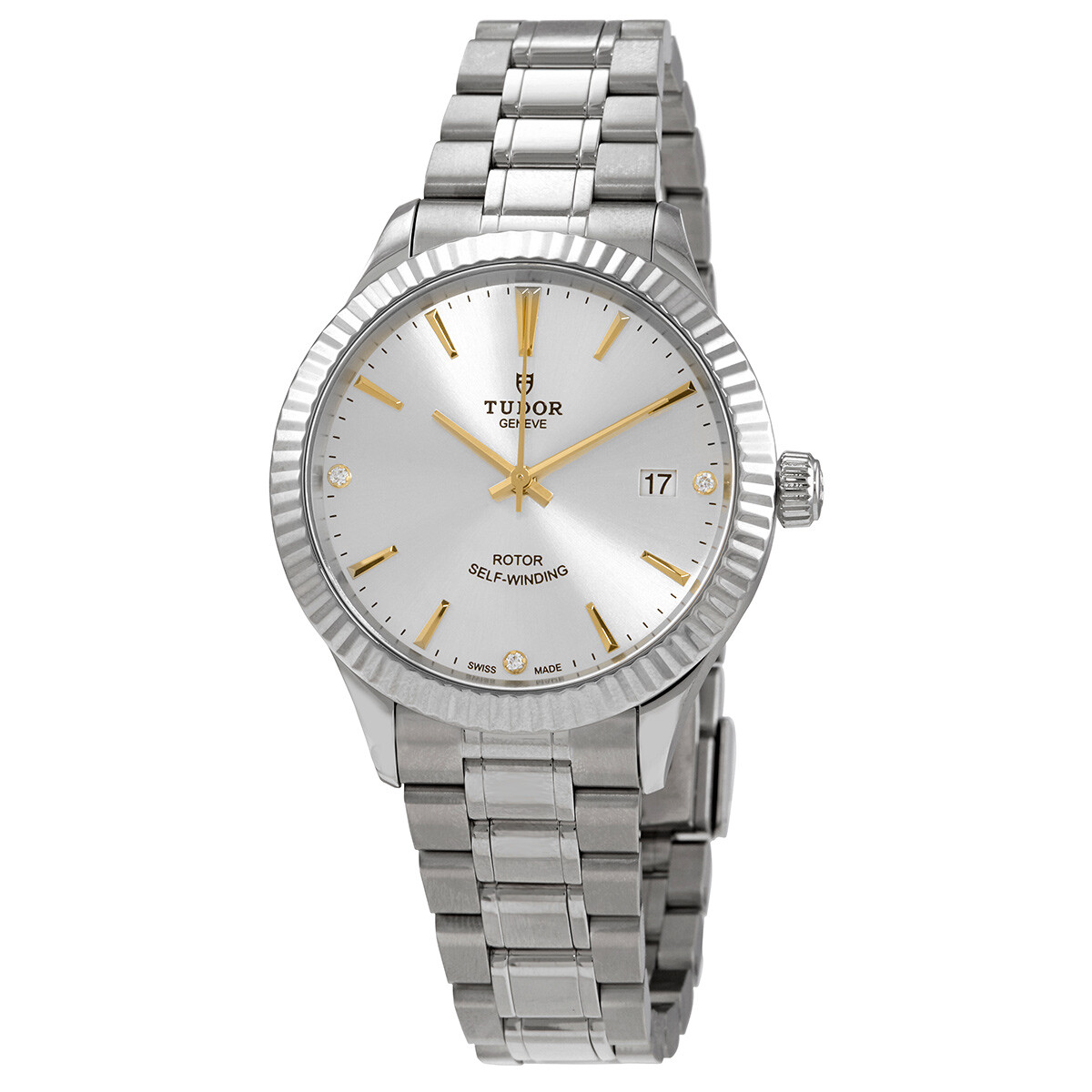 Tudor Style Automatic Diamond Silver Dial Unisex Watch M12510-0011