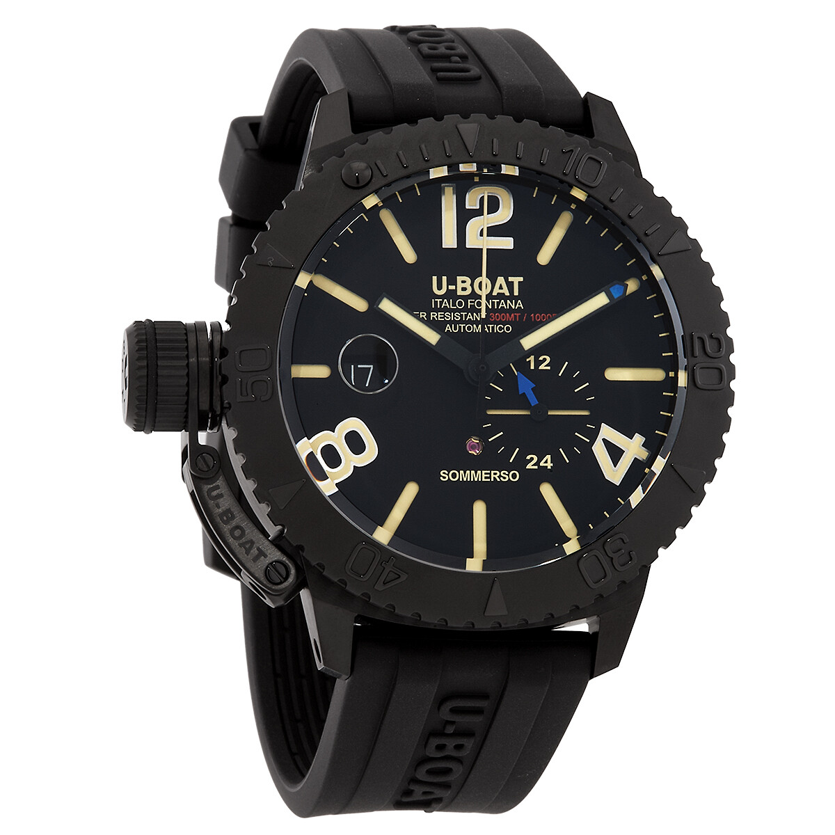 U-Boat Lefty Sommerso DLC Automatic Black Dial Men's Watch 9015