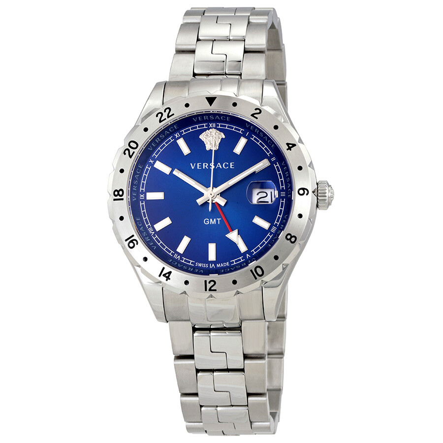 Versace Hellenyium GMT Blue Dial Men's Watch V1101 0015