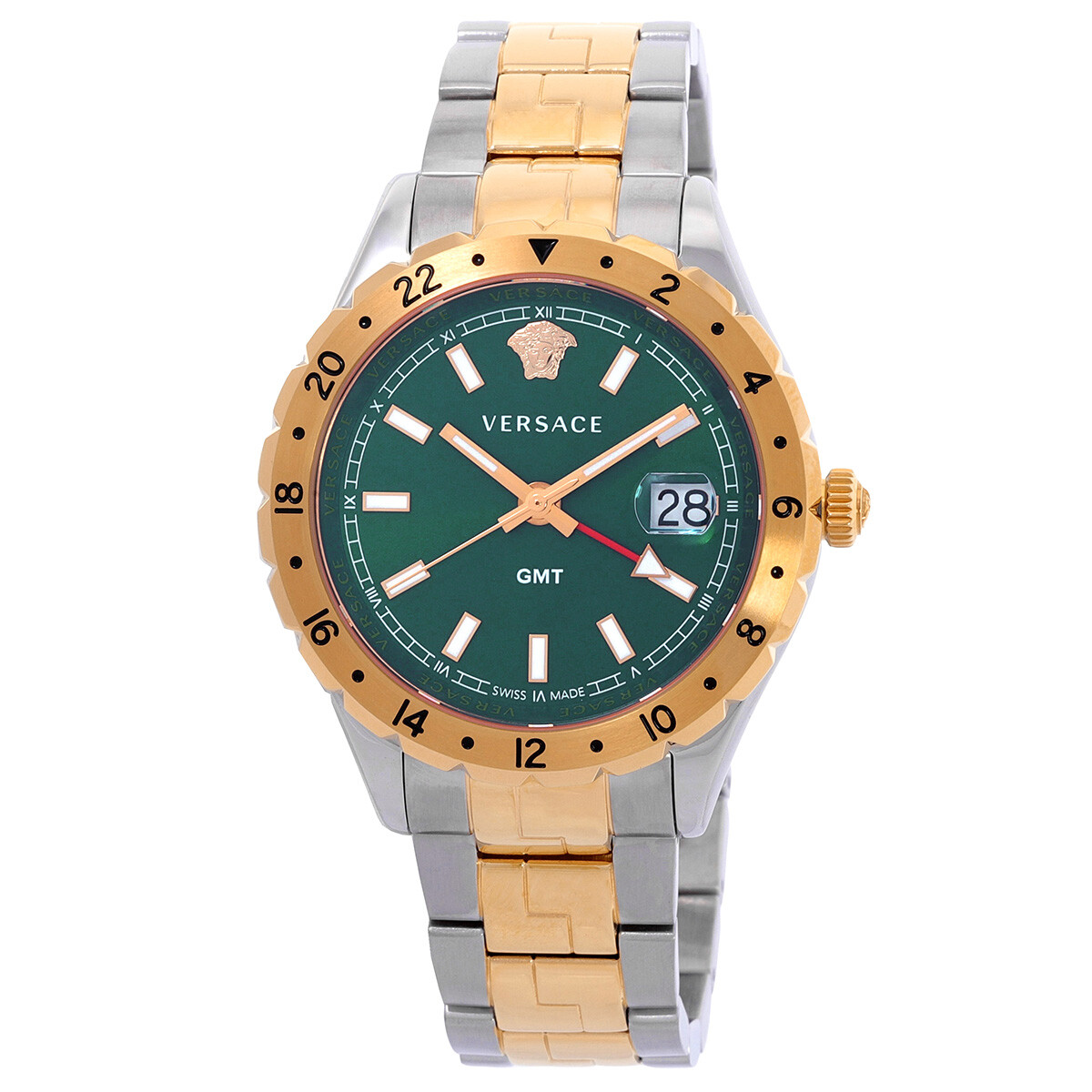 Versace Hellenyium GMT Quartz Green Dial Men's Watch V11050016