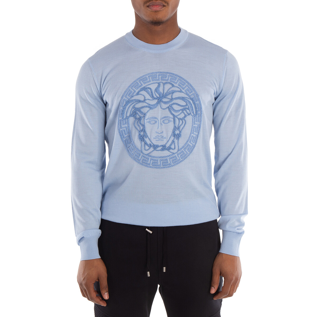 Versace Medusa Embroidered Wool Sweater