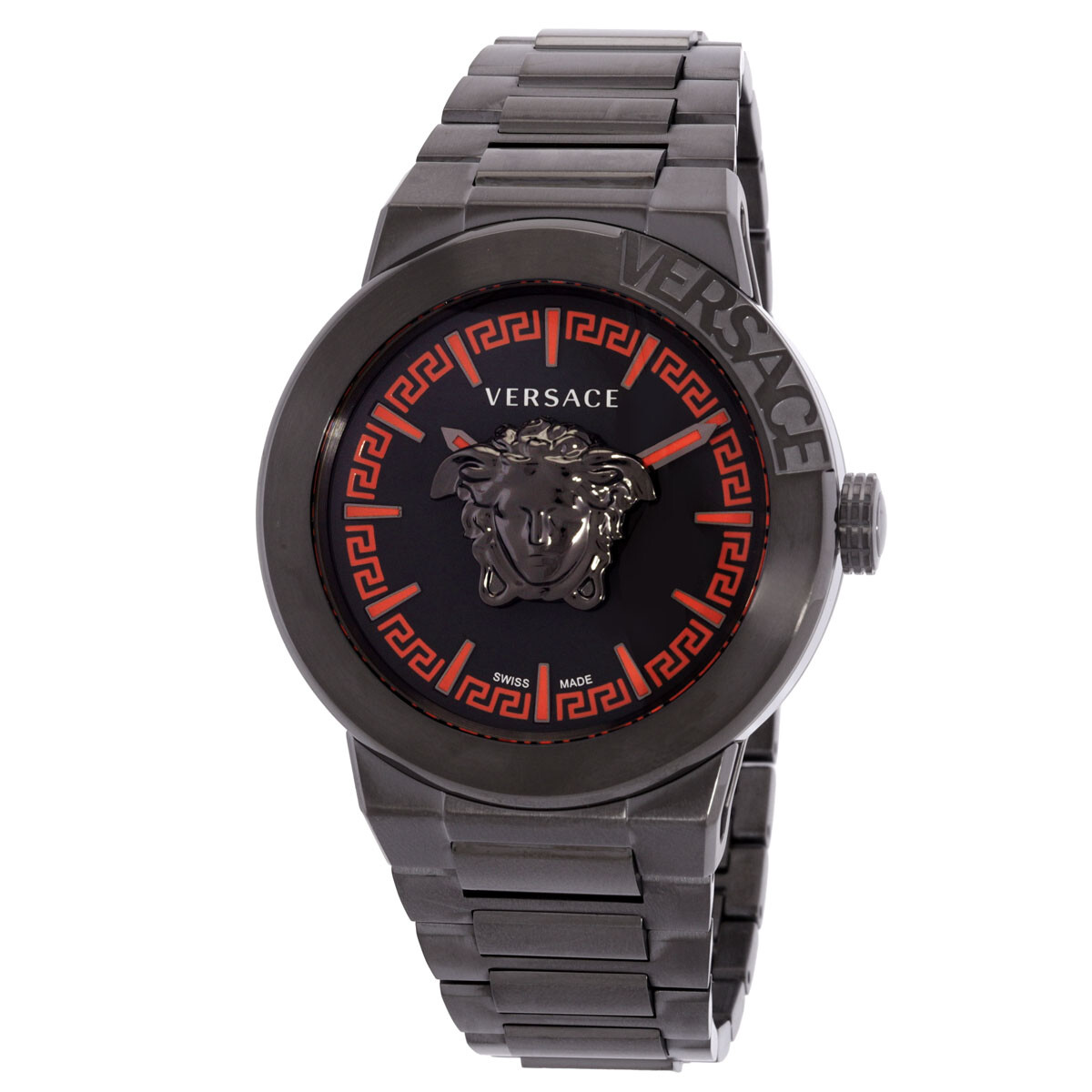 Versace Medusa Infinite Quartz Gunmetal Dial Men's Watch VE7E00723