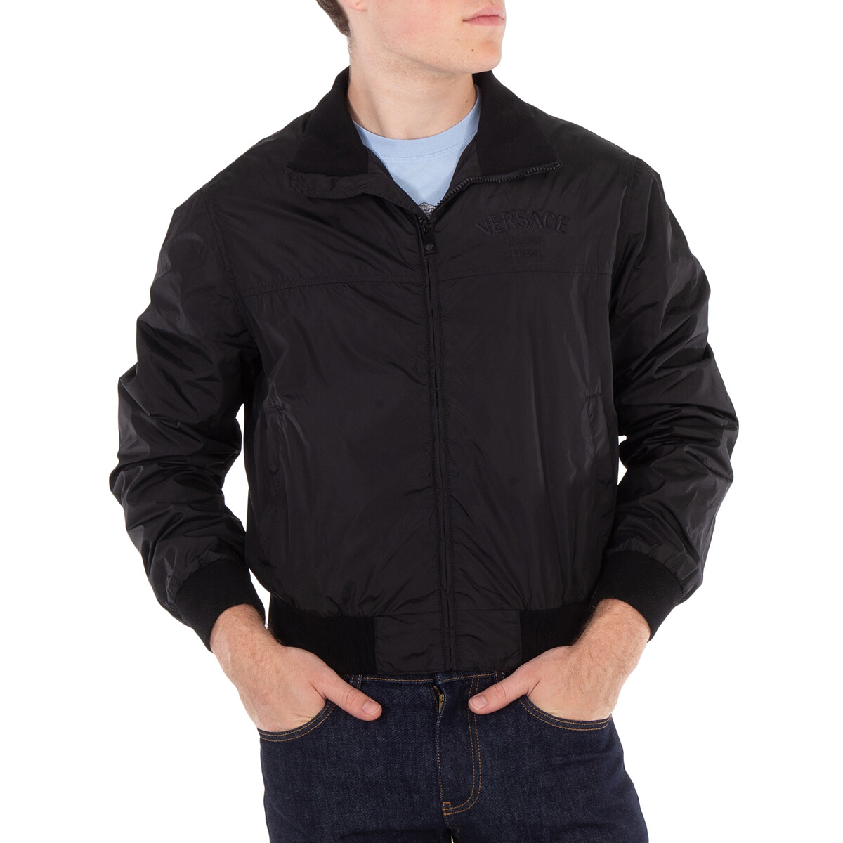 Versace Milano Logo Embroidery Blouson Jacket