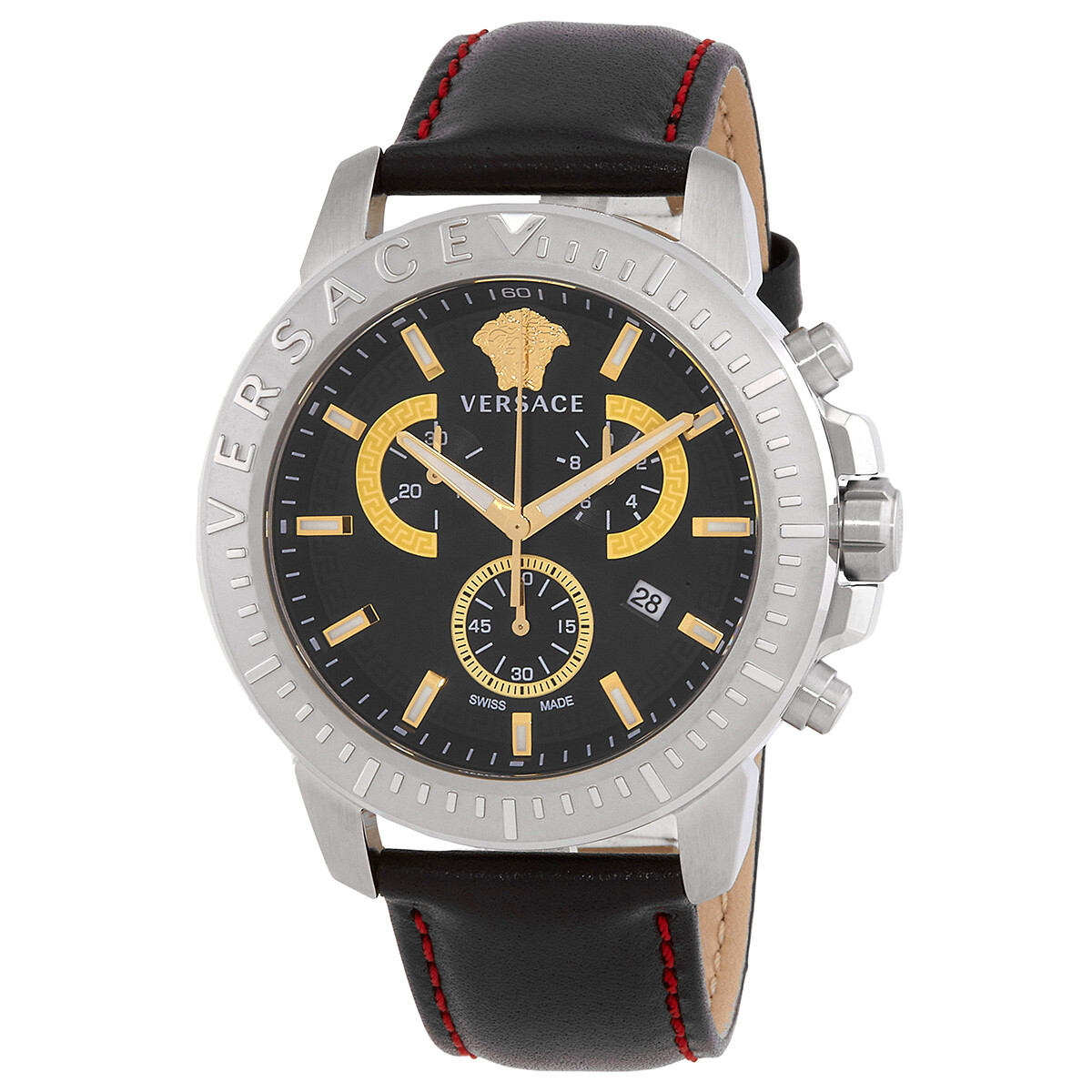 Versace New Chrono Quartz Black Dial Men's Watch VE2E00121