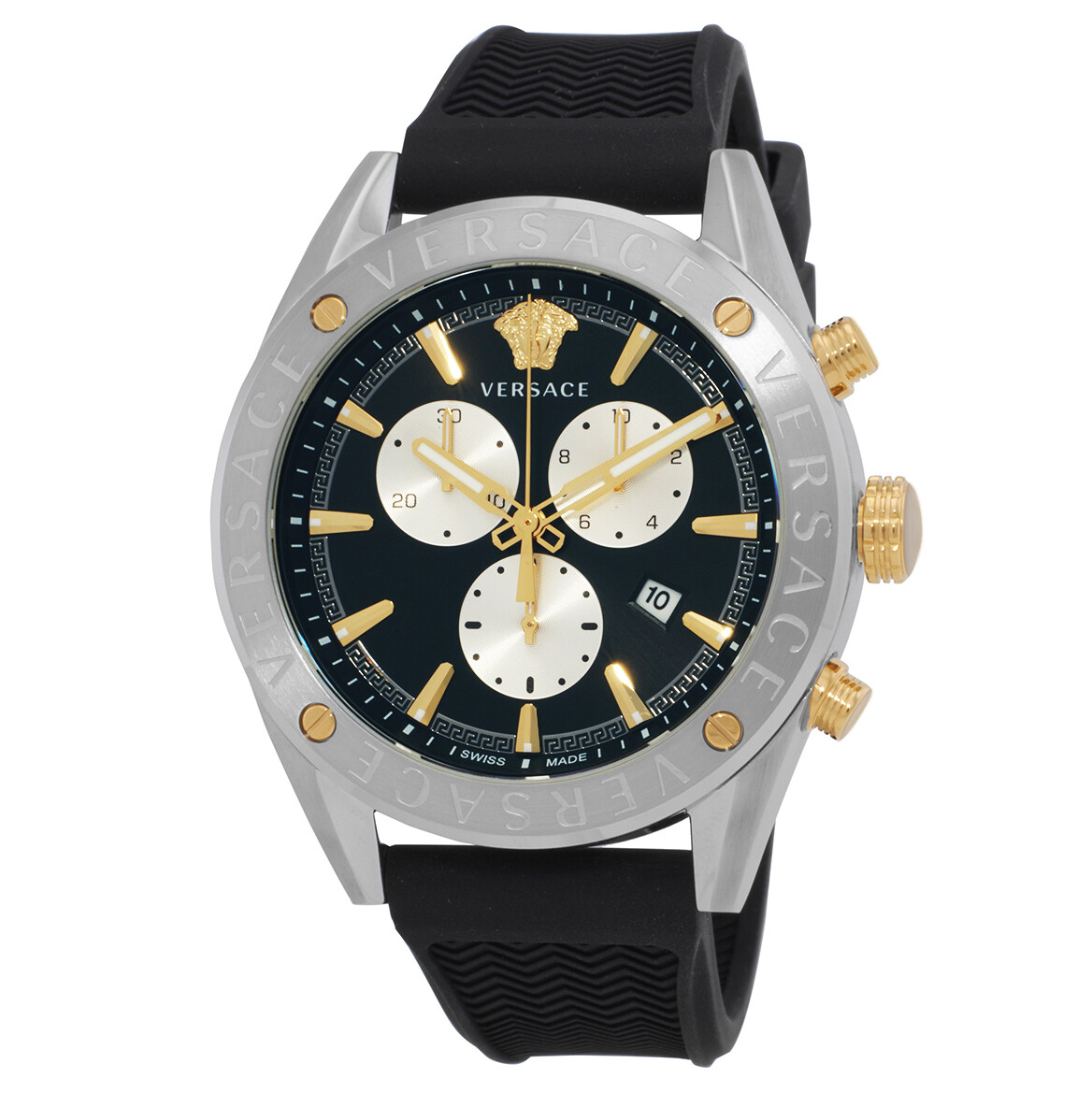 Versace V-Chrono Chronograph Quartz Black Dial Men's Watch VEHB00119