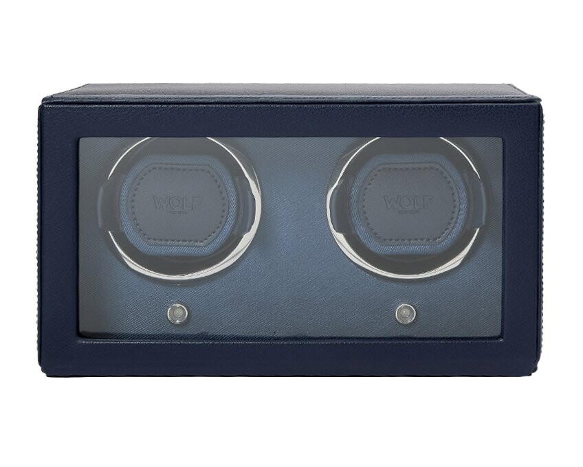 Wolf Cub Double Watch Winder with Cover - Navy 461217