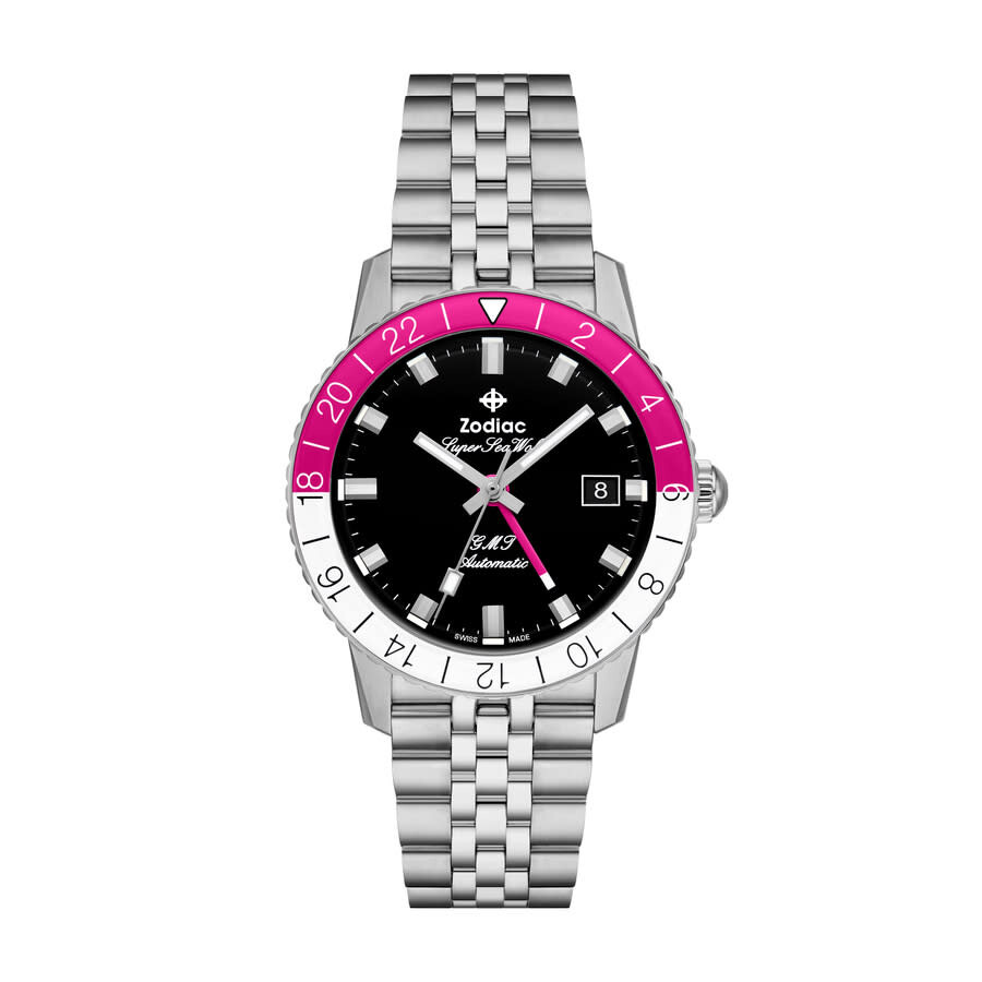 Zodiac Super Sea Wolf Gmt Automatic Black Dial Men's Watch ZO9416