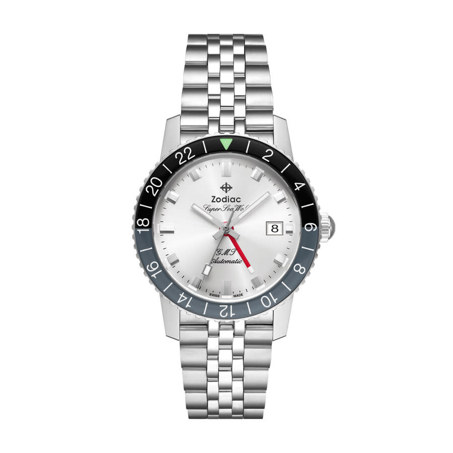 Zodiac Super Sea Wolf Gmt Automatic Silver Dial Men's Watch ZO9415