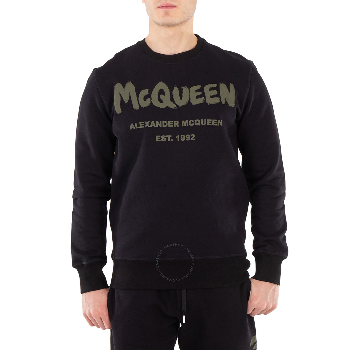 Alexander Mcqueen Men's Black Smashed Glass Long-Sleeved T