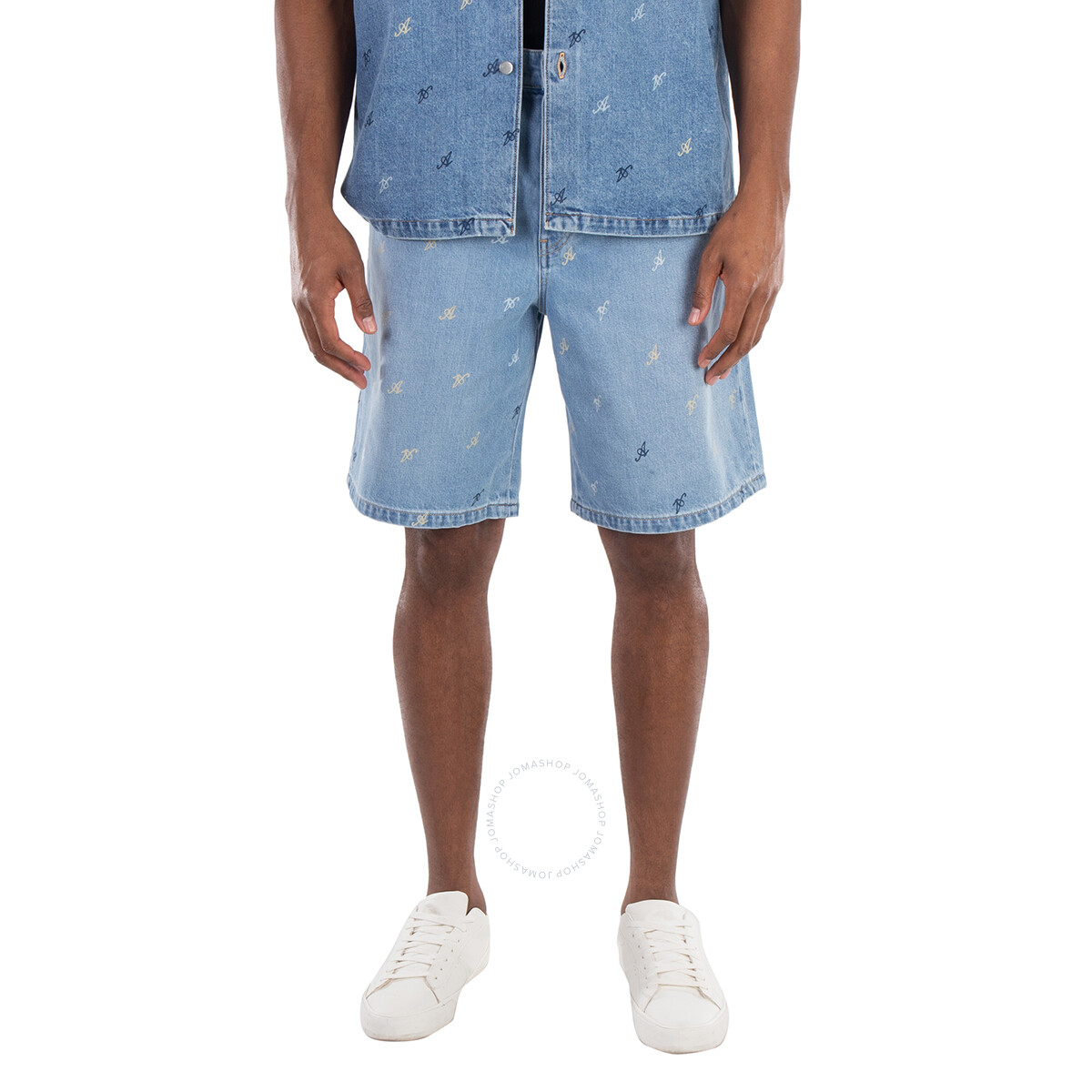 【関税込み】Axel Arigato ブルー パッチ カーゴジーンズ Axel Arigato Dark Blue Zine Patchwork Denim Jeans, Waist