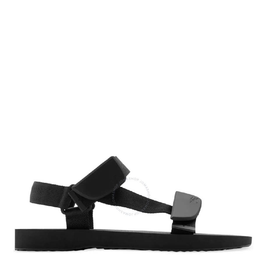 Burberry Ladies Black / Orange Lucy Kitten Heel Sandals
