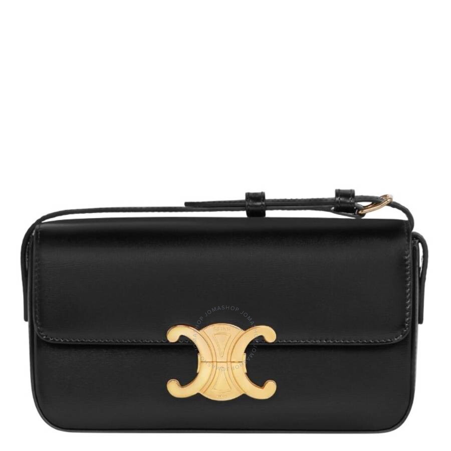Celine Clutch With Chain In Triomphe Canvas And Lambskin