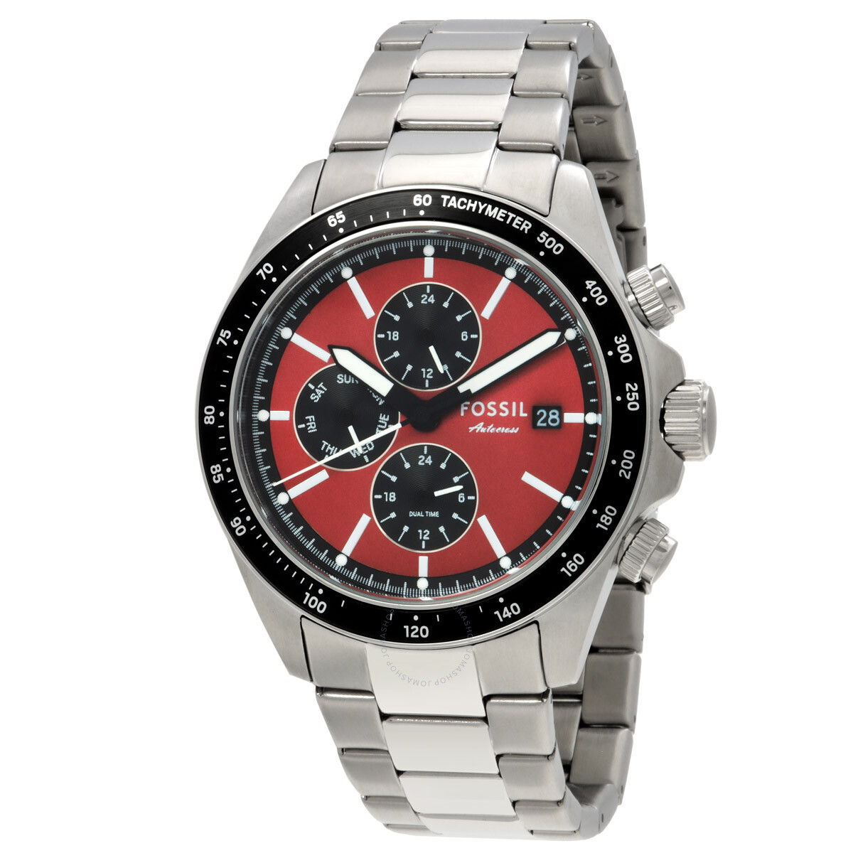 Fossil Grant Chronograph Black Dial Brown Leather Men's
