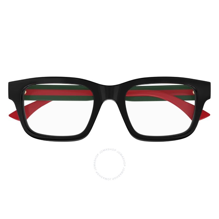 GUCCI GG0752O 001 Rectangular Black Green Red Demo Lens 56