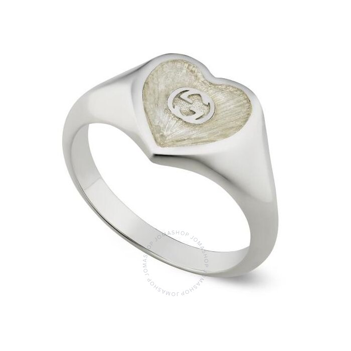 Gucci Sterling Silver Signature GG Bee Motif Ring, Size 12