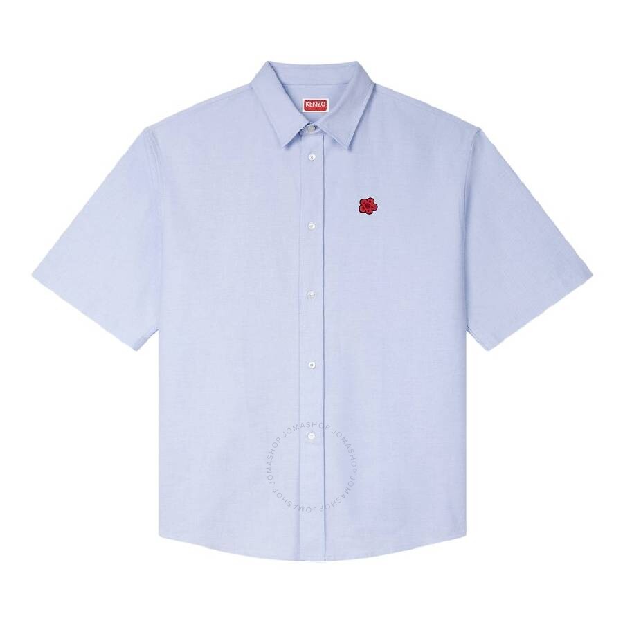 Kenzo Ladies Poppy Print Denim Polo Overshirt, Size Small