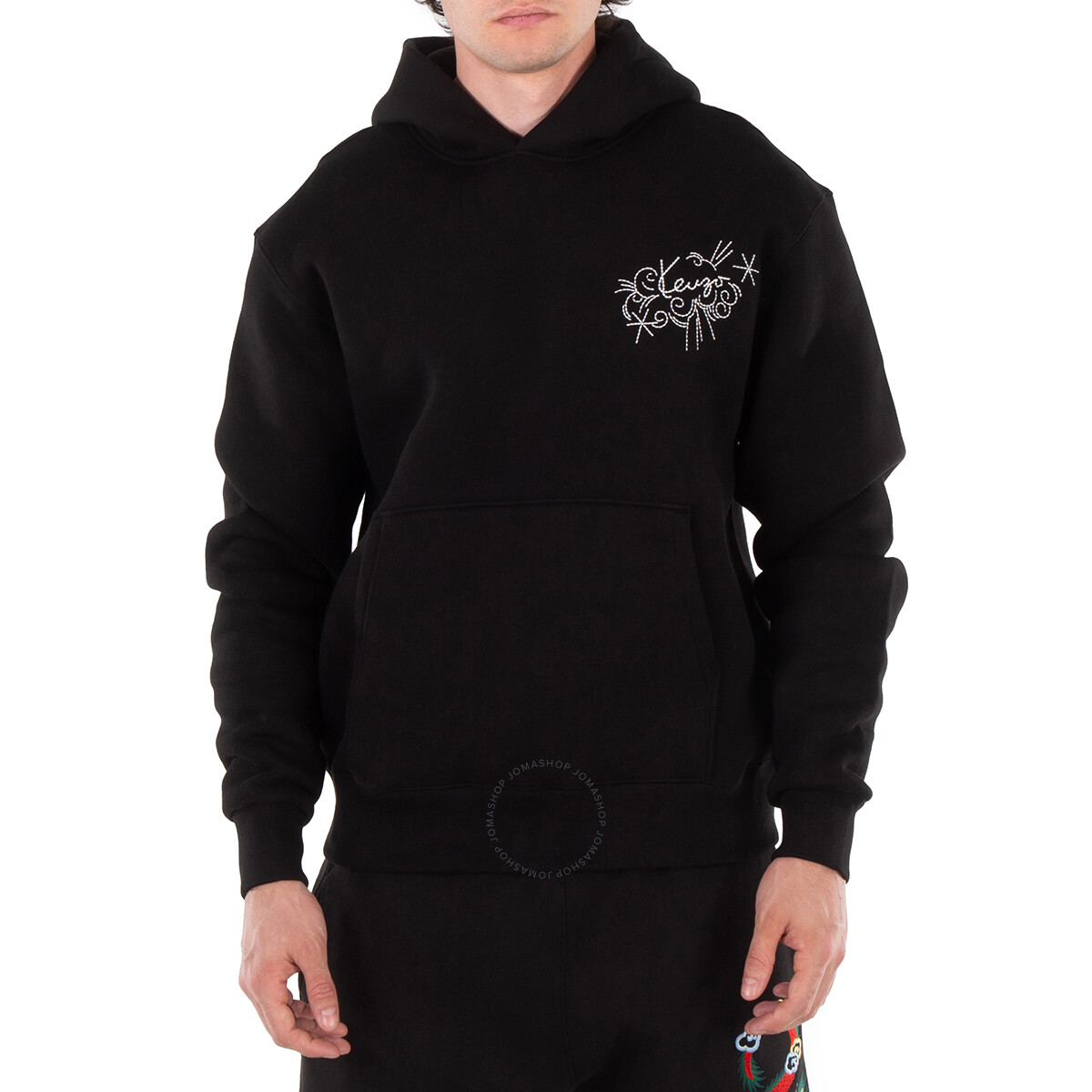 Tシャツ・カットソー KENZO Men Hoodies FF55SW2634MF99J Black Kenzo Men's Logo Cotton Hoodie In Black, Size Medium