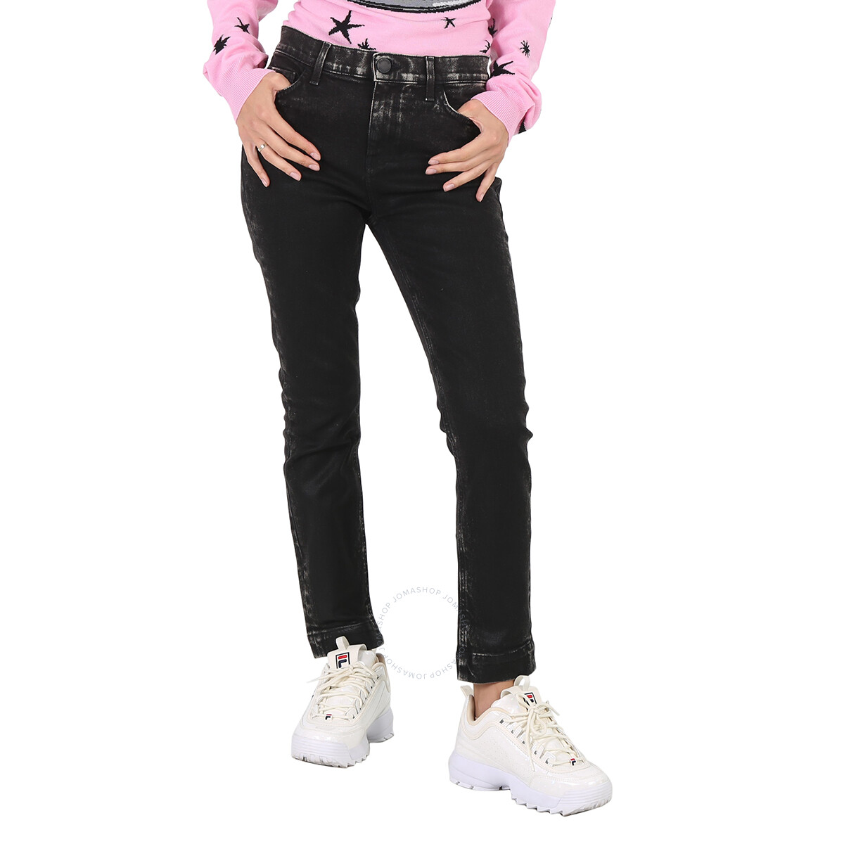 Pinko Ladies Black Limousine Gina Denim Shorts, Waist Size