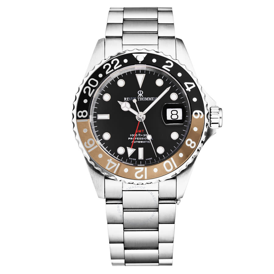 Revue Thommen Skeleton Dial Black Leather Automatic Ladies