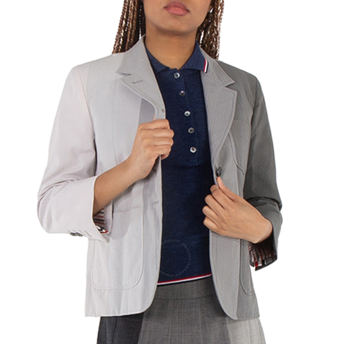 Thom Browne Cotton Pique Pocket Polo Shirt, Brand Size 2