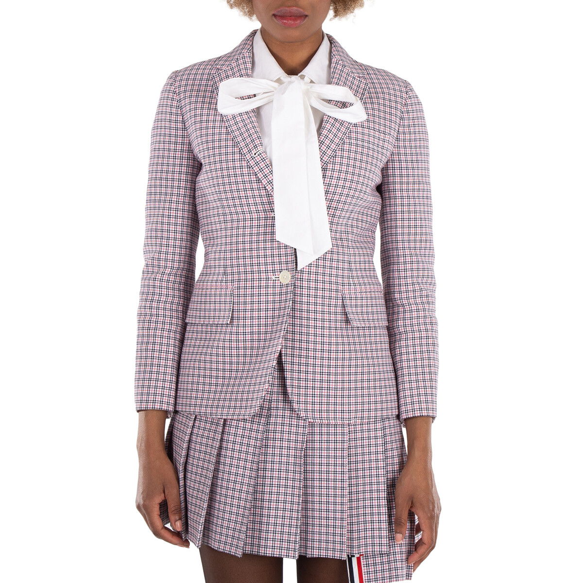 THOM BROWNE 4バー ストライプ ワンピース FJD056A 00535 055 Thom Browne Ladies Navy Classic Loopback 4-Bar Sweater Dress