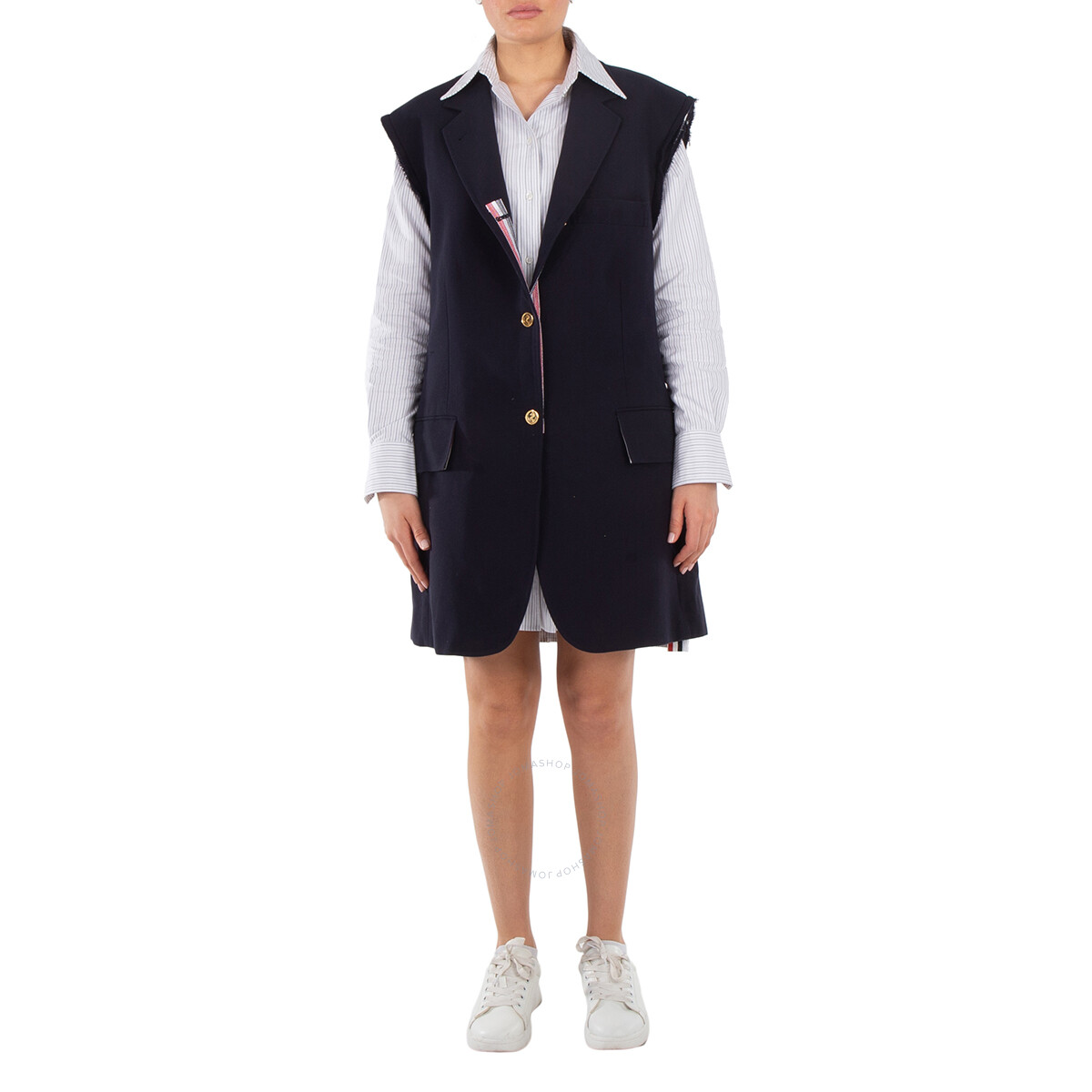 Thom Browne Ladies Navy Single-Breasted Blazer, Brand Size
