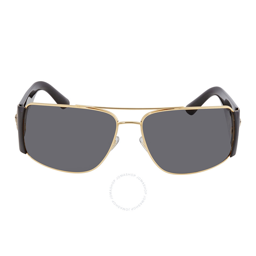 Versace Yellow Mirror Rectangular Men's Sunglasses VE2257