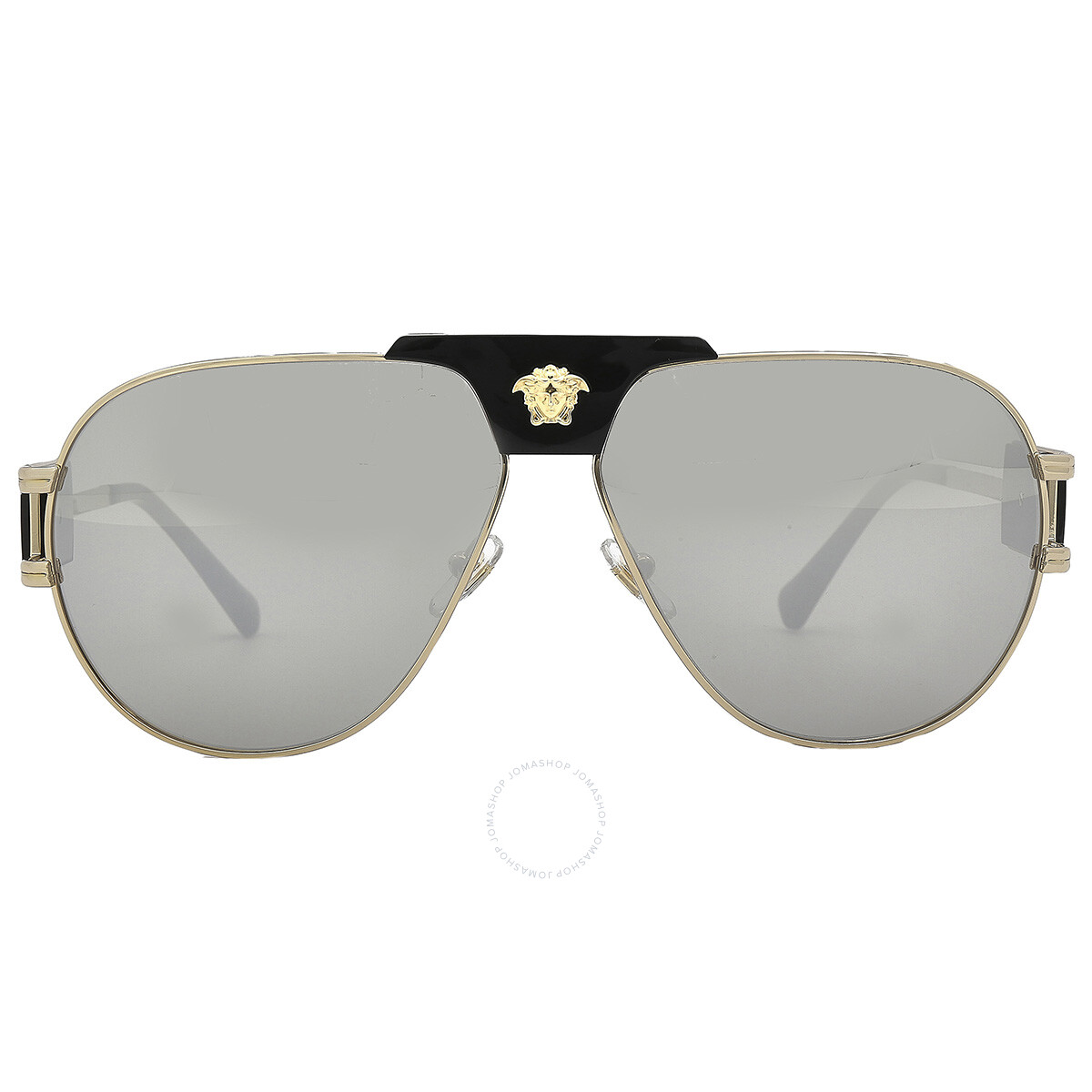 サングラス VERSACE Woman Sunglasses Silver 0VE2263 12666G Versace VE2263 12666G Sunglasses Women's Matte Silver/Grey