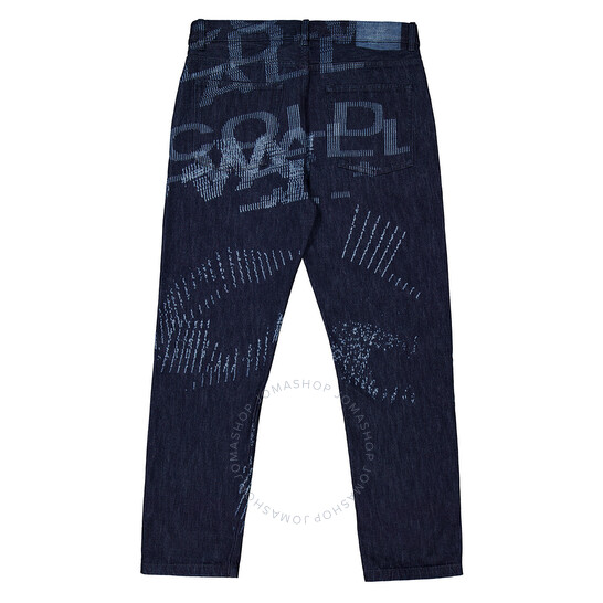 【COLOR iN ID】logo print denim Green Indigo Skein Dyeing