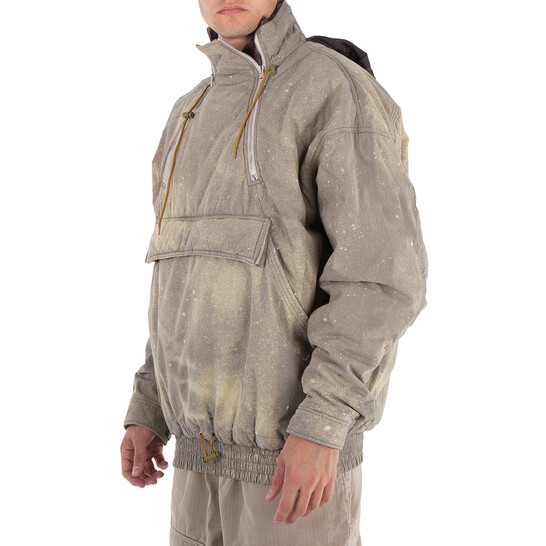 Acne Studios Men's Mud Grey 1 / 3 Zipper Hooded Jacket