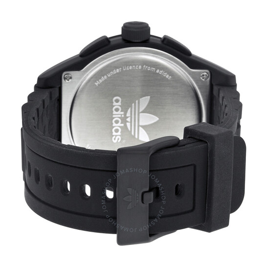 Adidas Newburgh Chronograph Black Dial Black Silicone Strap