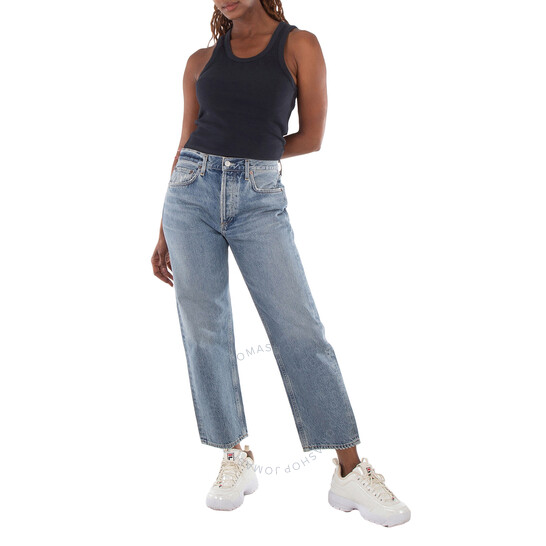 Agolde Ladies Blue Parker Low Slung Vintage Straight Jeans
