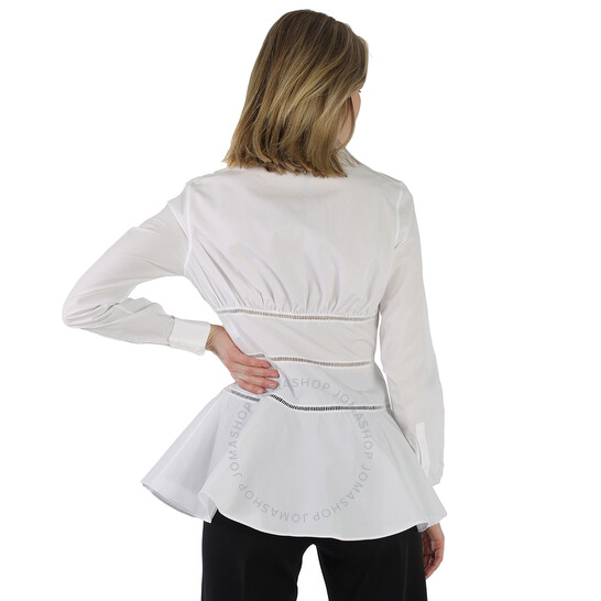 Alaia Ladies White Japanese Poplin Corset Shirt, Brand Size