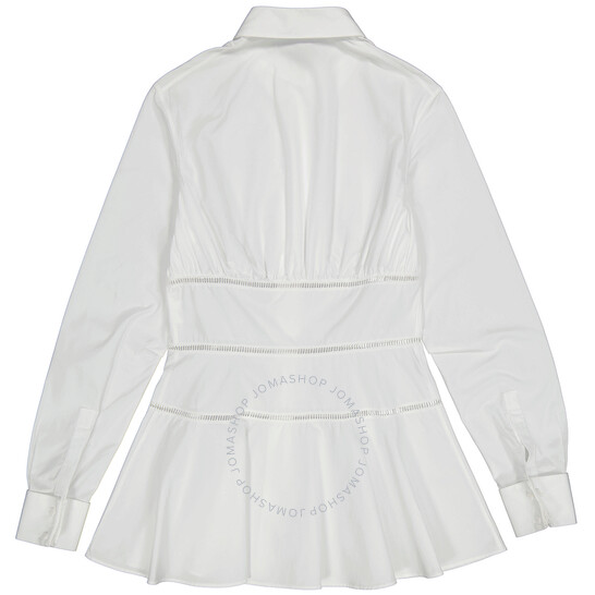 Alaia Ladies White Japanese Poplin Corset Shirt, Brand Size
