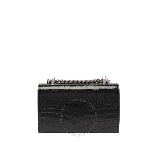 ALEXANDER MCQUEEN｜ (653134 1HB0Y 1001) Alexander Mcqueen Black Mini Jewelled Satchel Bag 653134
