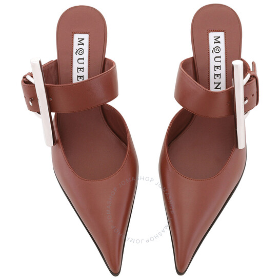 Alexander Mcqueen Ladies Rouge Fonce 70mm Francisco Leather
