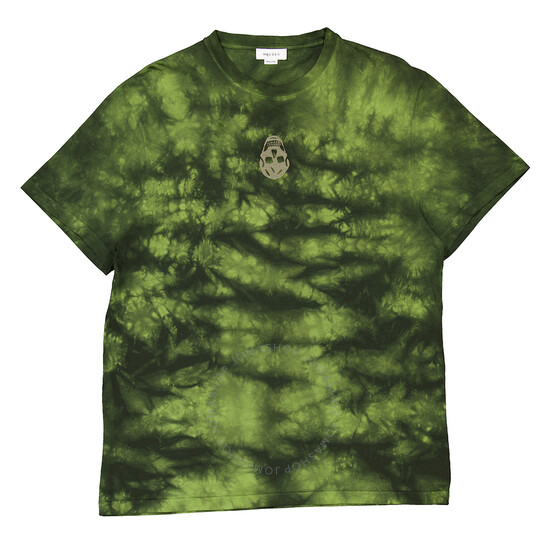 Tシャツ・カットソー ALEXANDER MCQUEEN Men T-shirt Green 808915QXABL 3012 Alexander Mcqueen Men's Green Washed Dye T-Shirt, Size