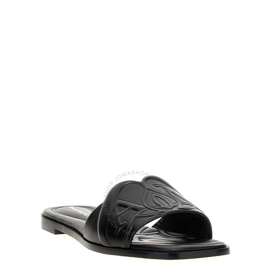 Alexander Mcqueen The Seal Embossed Slip-On Slides, Brand