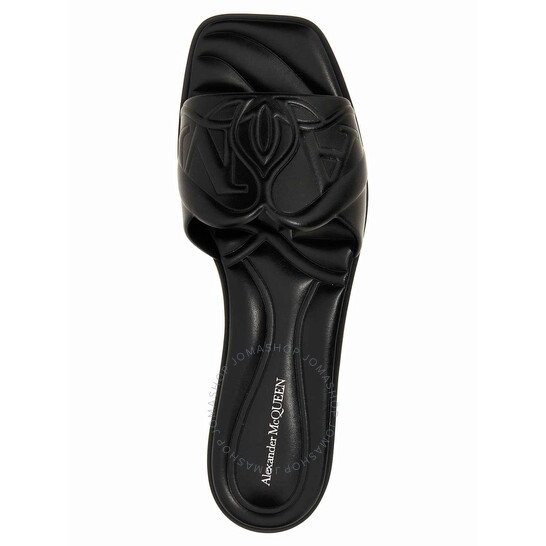 Alexander Mcqueen The Seal Embossed Slip-On Slides, Brand