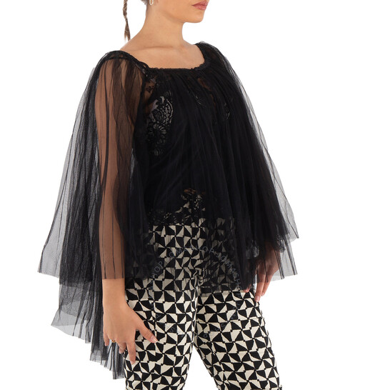 marte セレクト　china design black lace top Black crystal-embellished top Alexander wang - women